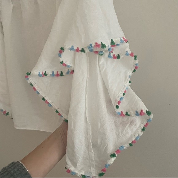 Zara Linen Bell Sleeve Blouse size XS - Picture 5 of 11